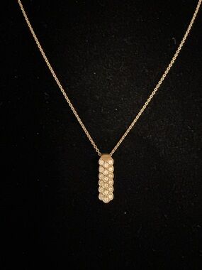 Gold plated over 925 sterling Pavé Pendant Necklace Set